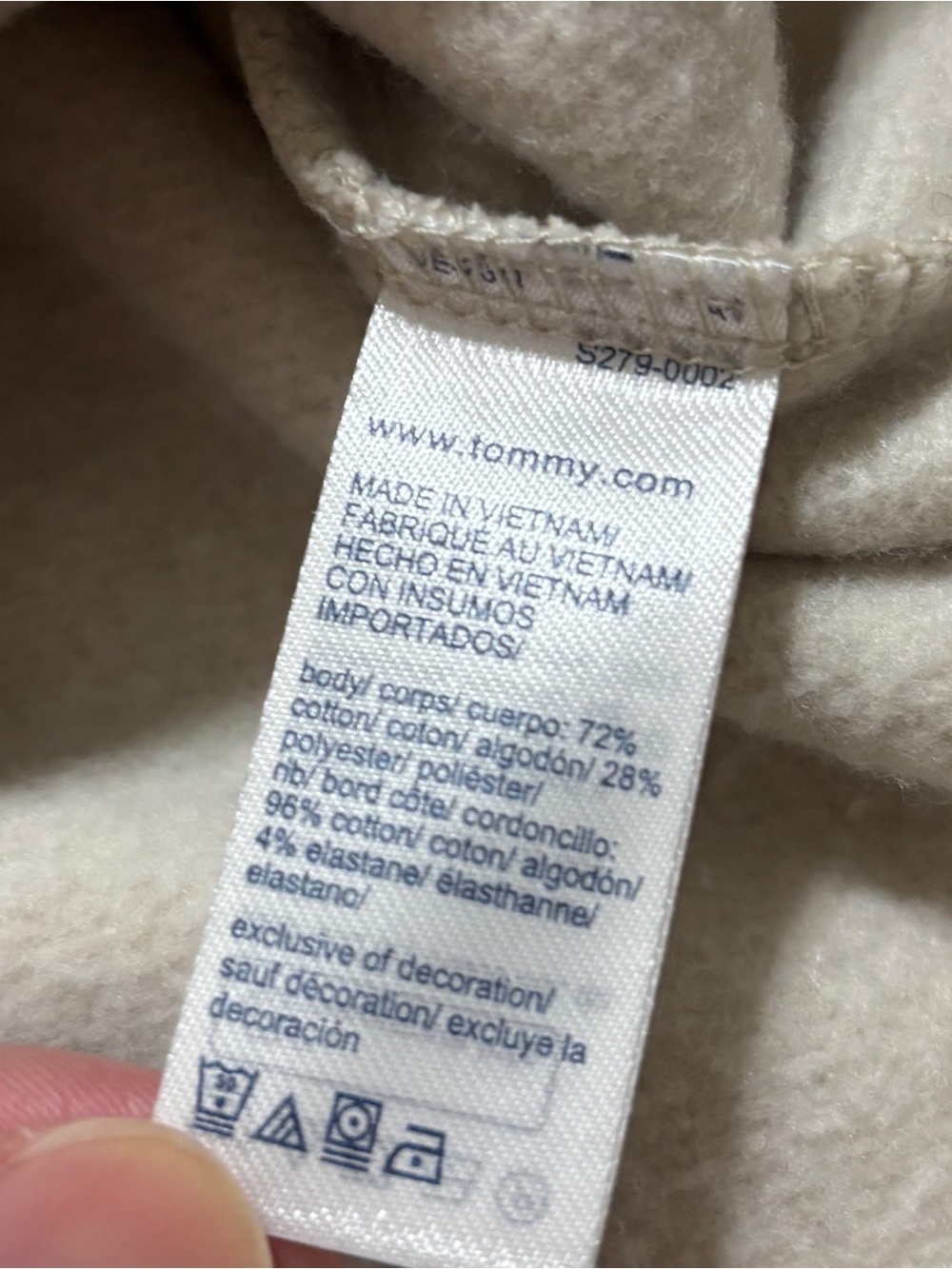Tommy Hilfiger Men’s Embroidered Signature Flag Crewneck Sweatshirt Beige XL - Picture 8 of 11